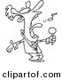 Vector of a Cartoon Man Belting out the National Anthem - Outlined Coloring Page Drawing by Toonaday