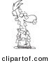 Vector of a Cartoon Man Covered in Sticky Notes - Coloring Page Outline by Toonaday