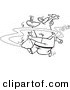 Vector of a Cartoon Man Taking out Smelly Garbage - Coloring Page Outline by Toonaday
