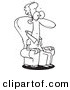 Vector of a Cartoon Mesmerized Man Sitting in a Chair - Outlined Coloring Page by Toonaday