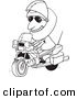 Vector of a Cartoon Motorcycle Cop - Coloring Page Outline by Toonaday