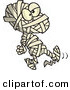 Vector of a Cartoon Mummy Walking Forward on Halloween by Toonaday