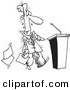 Vector of a Cartoon Nervous Politician Approaching a Podium - Coloring Page Outline by Toonaday