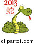 Vector of a Cartoon New Year 2013 Snake by Hit Toon