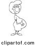 Vector of a Cartoon Pregnant Girl - Outlined Coloring Page Drawing by Toonaday