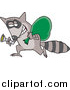 Vector of a Cartoon Raccoon Thief Running by Toonaday