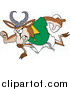 Vector of a Cartoon Rugby Antelope Springbok Running by Toonaday