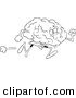 Vector of a Cartoon Running Brain - Coloring Page Outline by Toonaday