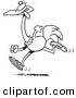 Vector of a Cartoon Running Ostrich - Coloring Page Outline by Toonaday