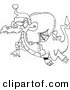 Vector of a Cartoon Santa Dragon - Outlined Coloring Page by Toonaday