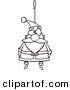 Vector of a Cartoon Santa Ornament - Outlined Coloring Page by Toonaday