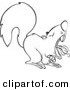 Vector of a Cartoon Screaming Squirrel - Coloring Page Outline by Toonaday