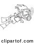 Vector of a Cartoon Scuba Diving Boy - Outlined Coloring Page by Toonaday