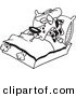 Vector of a Cartoon Sick Dalmatian in Bed - Coloring Page Outline by Toonaday