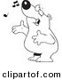 Vector of a Cartoon Singing Bear - Coloring Page Outline by Toonaday