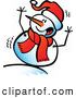 Vector of a Cartoon Snowman Falling over by Zooco