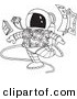 Vector of a Cartoon Space Tourist - Coloring Page Outline by Toonaday