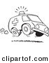 Vector of a Cartoon Speeding Ambulance - Outlined Coloring Page Drawing by Toonaday