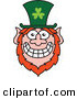 Vector of a Cartoon St. Paddy's Day Leprechaun with a Big Worried Smile by Zooco