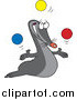 Vector of a Cartoon Talented Juggling Seal by Toonaday