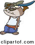 Vector of a Cartoon Teen Boxer Dog Wearing a Hat by Toonaday
