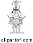 Vector of a Cartoon Tin Soldier Drumming - Coloring Page Outline by Toonaday