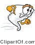 Vector of a Cartoon Tornado Mascot Running Fast by Toons4Biz
