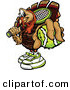 Vector of a Cartoon Turkey Mascot Holding out a Tennis Ball by Chromaco