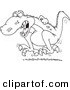 Vector of a Cartoon Tyrannosaurus Rex Throwing a Temper Tantrum - Coloring Page Outline by Toonaday