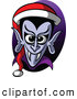 Vector of a Cartoon Vampire Wearing Santa Hat by Zooco