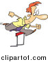 Vector of a Cartoon White Businesman Leaping over a Hurdle by Toonaday