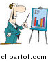 Vector of a Cartoon White Businessman Discussing a Bar Graph by Toonaday
