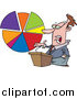 Vector of a Caucasian Business Man Standing at a Podium, Discussing a Pie Chart by Toonaday