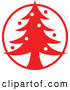 Vector of a Christmas Tree in Red Circle by Zooco