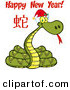 Vector of a Coiled New Year 2013 Cartoon Snake by Hit Toon