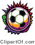 Vector of a Colorful Cartoon Soccer Ball by Chromaco