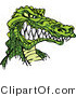 Vector of a Competitive Cartoon Alligator Mascot Grinning with Intimidating Eyes by Chromaco