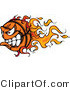 Vector of a Competitive Cartoon Basketball Mascot with Trailing Flames by Chromaco