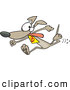 Vector of a Competitive Cartoon Greyhound Dog Racing at the Track by Toonaday