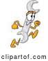 Vector of a Competitive Cartoon Wrench Mascot Running Fast by Mascot Junction