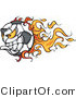 Vector of a Competitive Flaming Soccer Ball Mascot Character by Chromaco