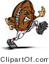 Vector of a Competitive Football Mascot Running the Ball down Field While Grinning by Chromaco