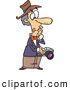Vector of a Confused Cartoon Male Photographer Trying to Figure out His Camera by Toonaday