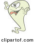 Vector of a Creepy Cartoon Ghost Making a Face by Toonaday