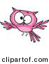 Vector of a Cross Eyed Cartoon Pink Owl by Toonaday