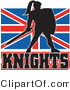 Vector of a Dark British Knight Armed with Sword and Protective Shield by Patrimonio
