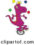 Vector of a Dinosaur Juggling on a Unicycle by Toonaday