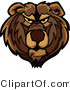 Vector of a Dominant Bear Mascot with Aggressive Look on His Face by Chromaco