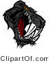 Vector of a Dominant Black Saber Toothed Panther Mascot with Intimidating Red Eyes by Chromaco