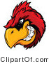Vector of a Dominate Cartoon Cardinal Mascot with Intimidating Eyes While Gritting Teeth by Chromaco